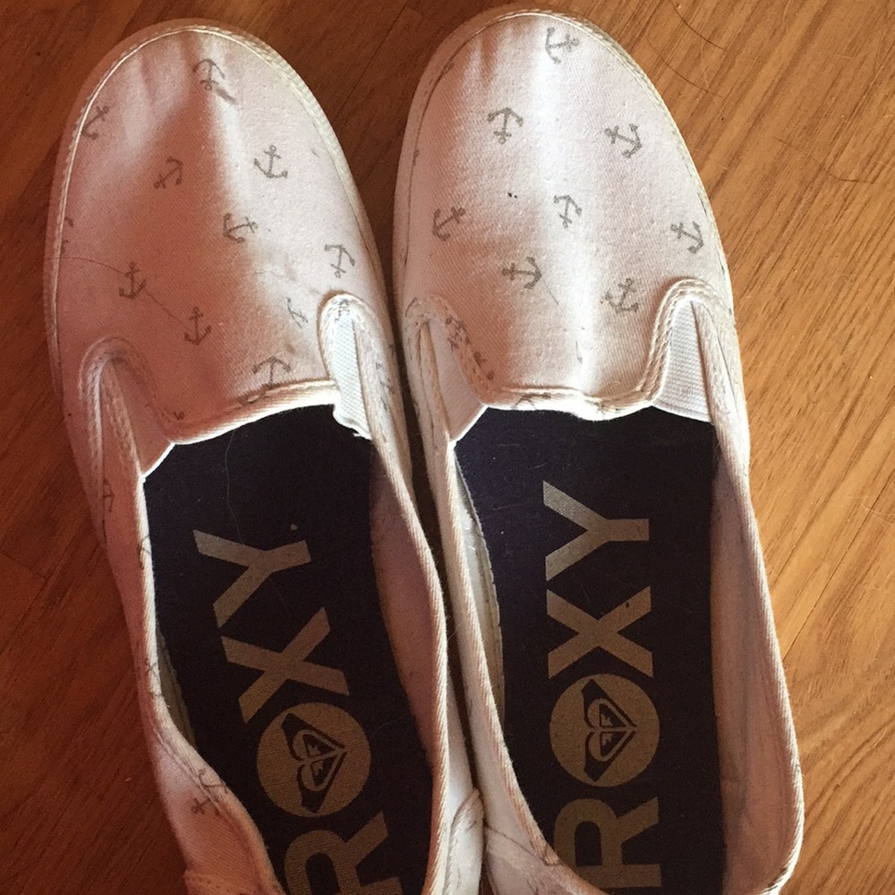 Anchor motif slip on shoes.